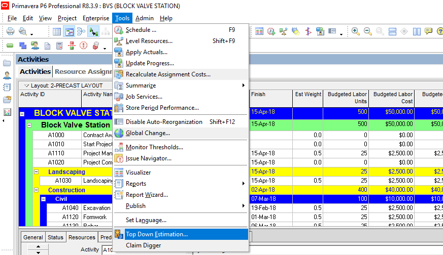 Tools | Top Down Estimation 