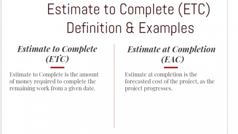 Estimate to Complete (ETC) Definition & Formula & Examples infographic