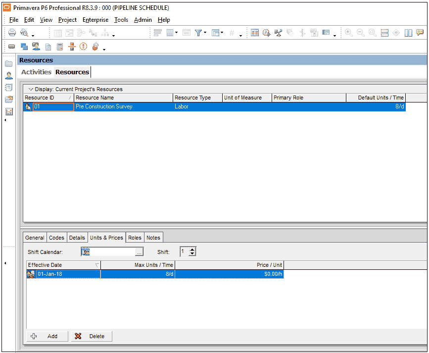 Primavera P6 Resources Figure 3