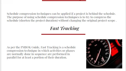project planning vs scheduling Schedule Compression Fast Tracking vs Crashing