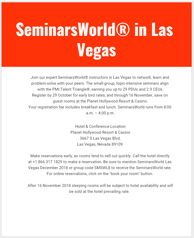 SeminarsWorld in Las Vegas