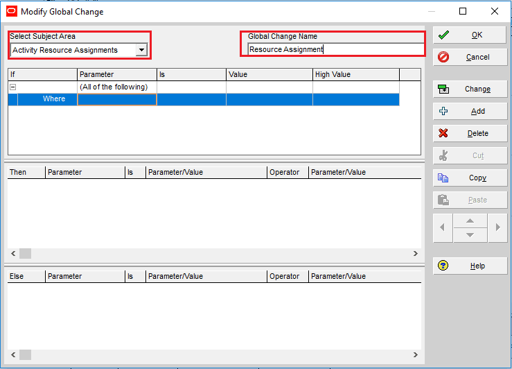 Figure 2 Modify Global Change