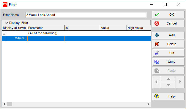 Figure 3 Filter Window