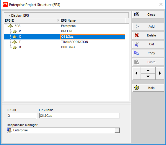 Figure 3 New EPS level -Primavera Portfolio Management