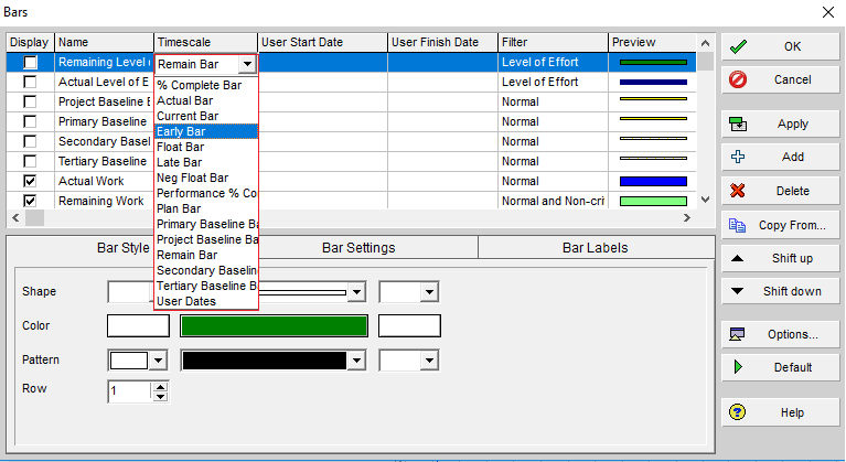 Figure 3 Timescale Options