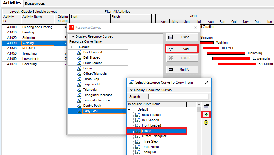 Figure 4 Resource Curves Window