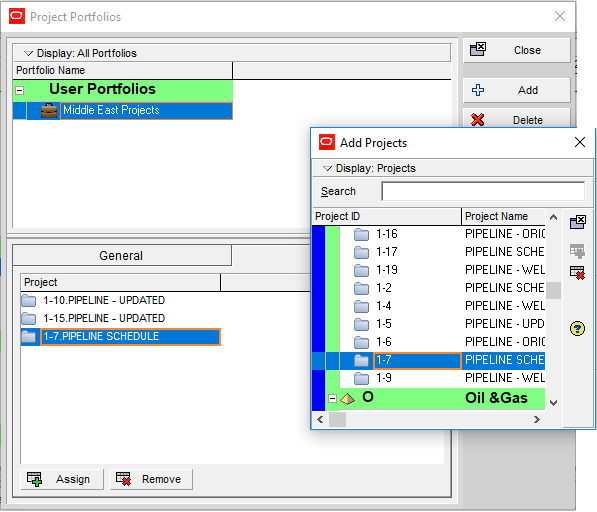 Figure 7 Assigning Projects