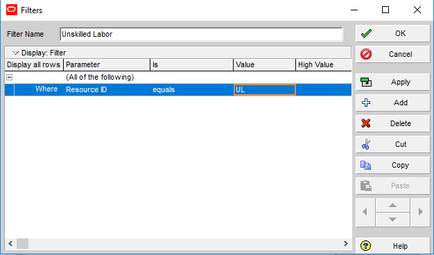 Figure 7 Filtering ParametersFigure 7 Filtering Parameters