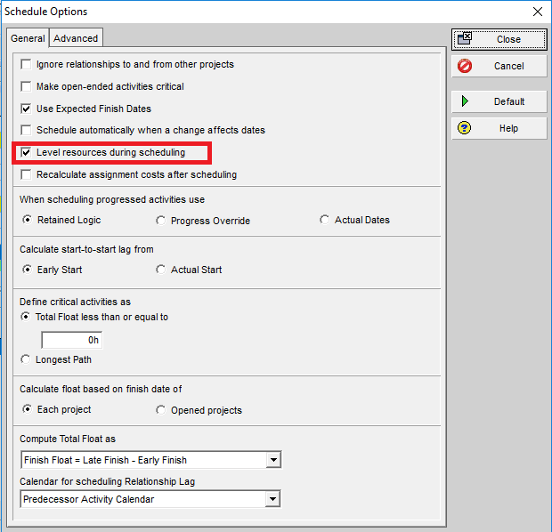 Figure 8 Schedule Options