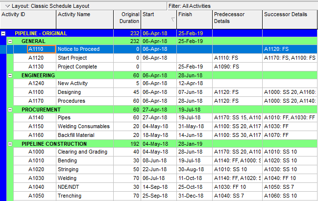 Figure 6-Columns Added - Figure 1 P6 Bottom Layout-min -Primavera P6 Driving Relationships