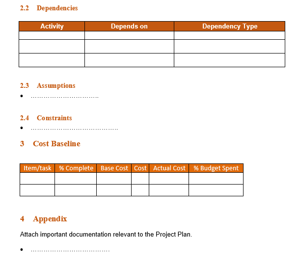 how to write a project management plan template