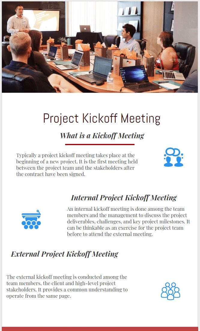 Internal And External Project Kickoff Meeting Agenda Infographic