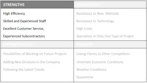 Strengths Swot Example