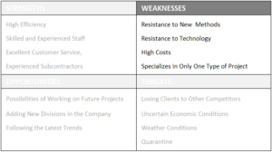 weakness swot elements