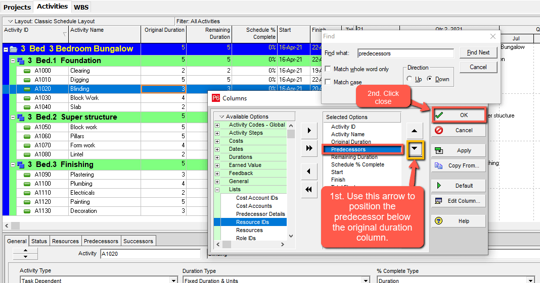 Primavera P6 Assign relationships