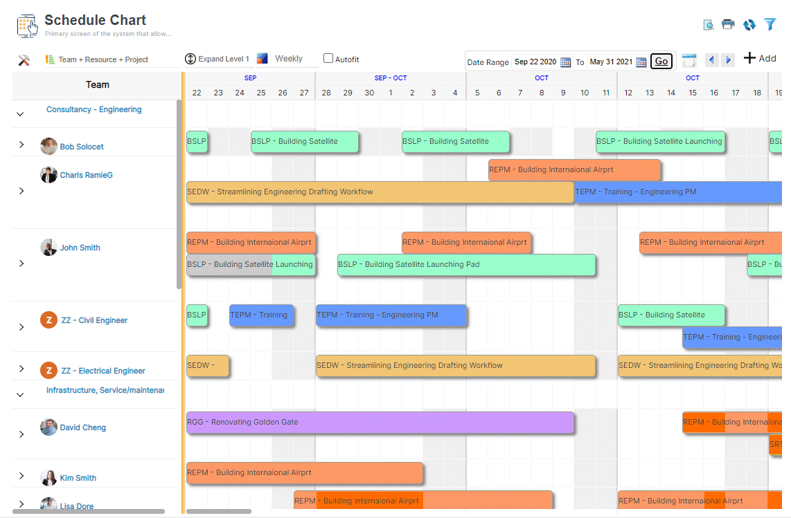 Saviom Enterprise Resource Management Review Schedule Chart-min