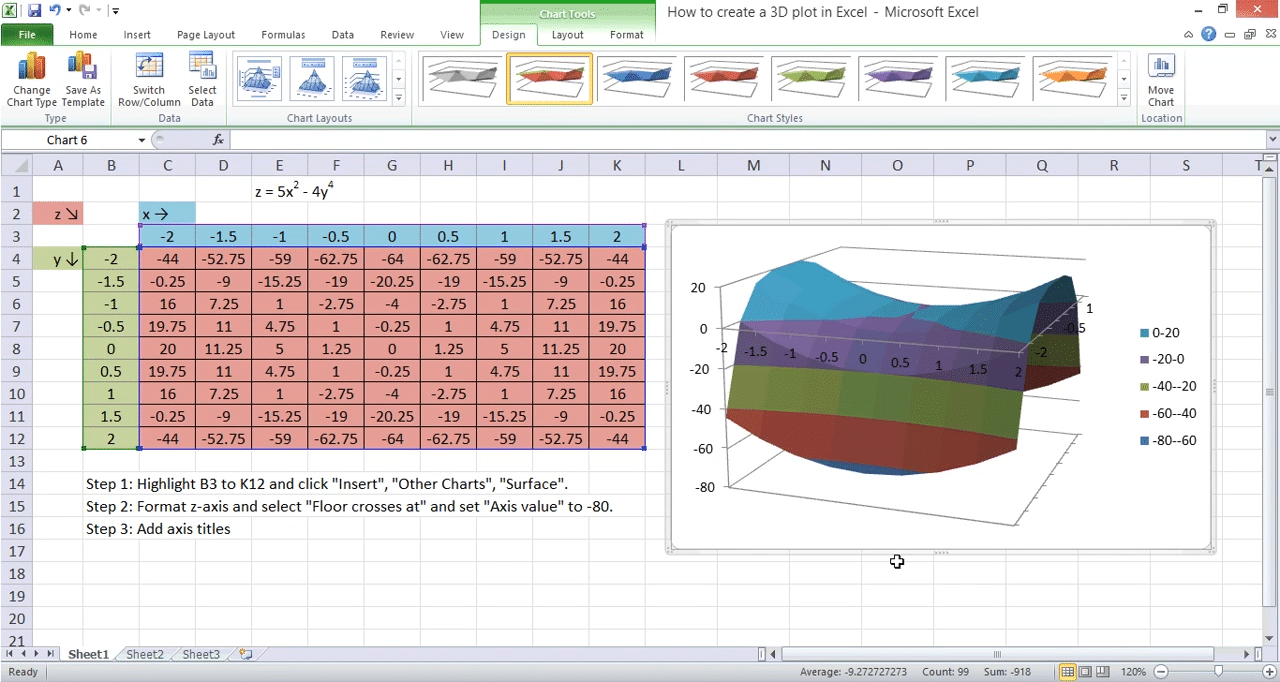 How to Create a 3D Plot in Excel?