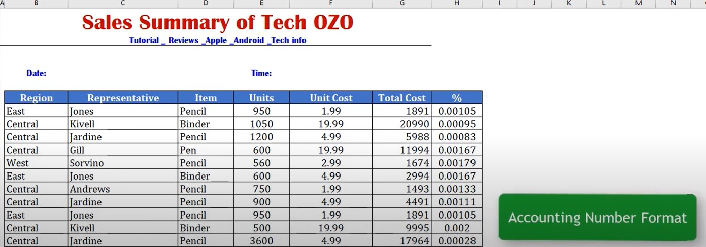 What Is The Default Accounting Number Format In Excel?