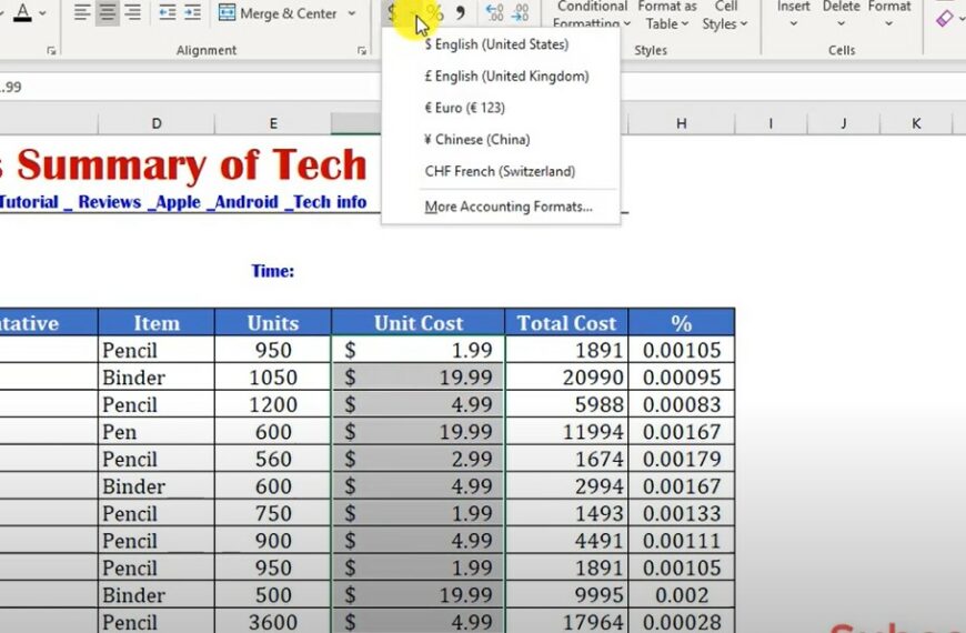 What Is The Default Accounting Number Format In Excel?
