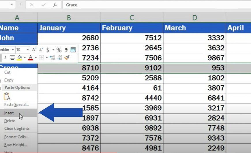 How to add rows in Excel?