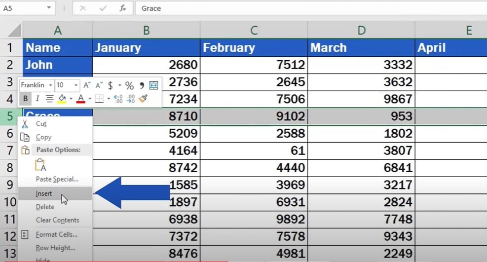How to add rows in Excel?