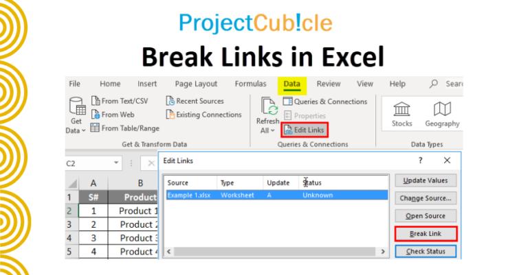 What is a break link in Excel