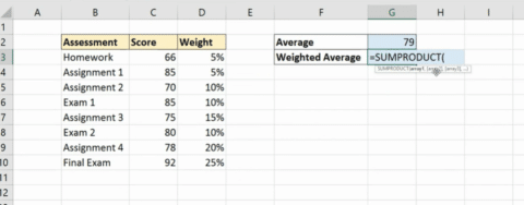 How to use weighted average?