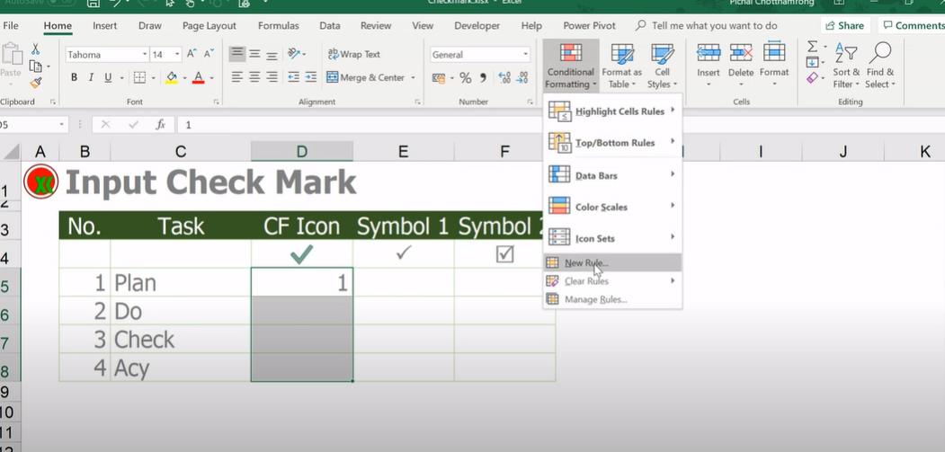 Insert a Check Mark in Excel (In Easy Steps)