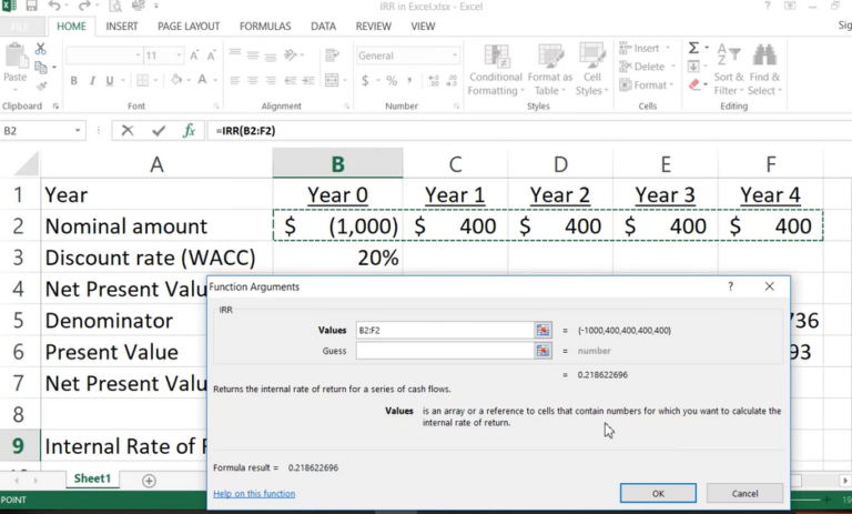 calculate IRR