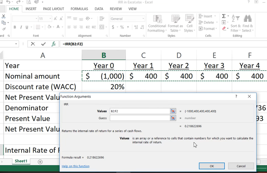 calculate IRR