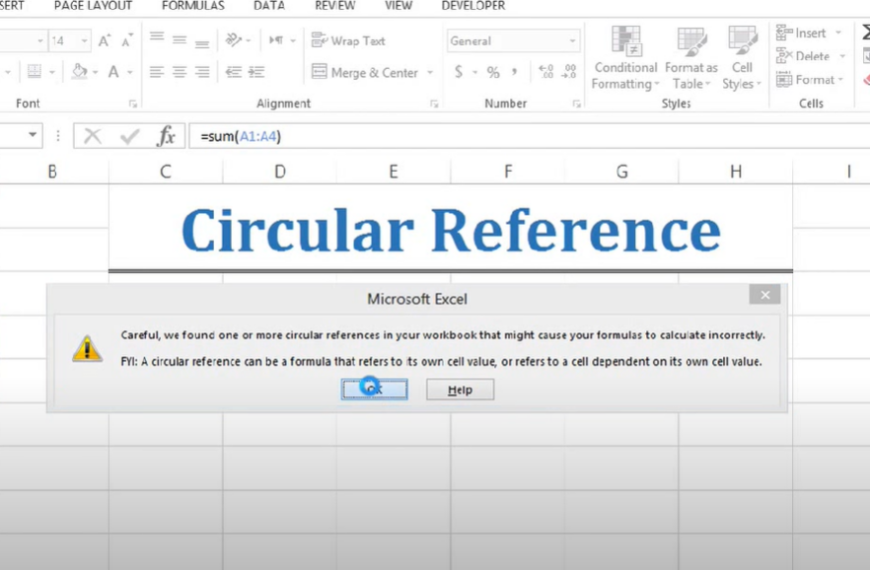 How Do You Find Circular References in Excel ? Best 2 Ways