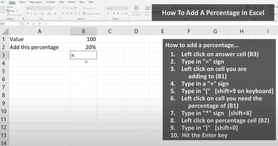 How to Calculate Percentage in Excel 