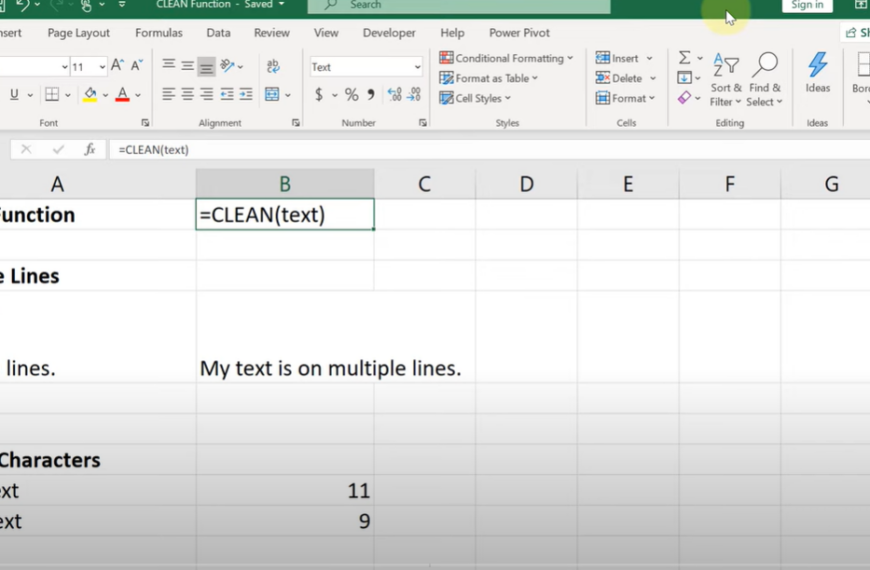 Excel Clean Function: How do you do a clean formula in Excel?