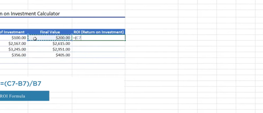 How to calculate ROI in Excel manually? Easy 6 Steps