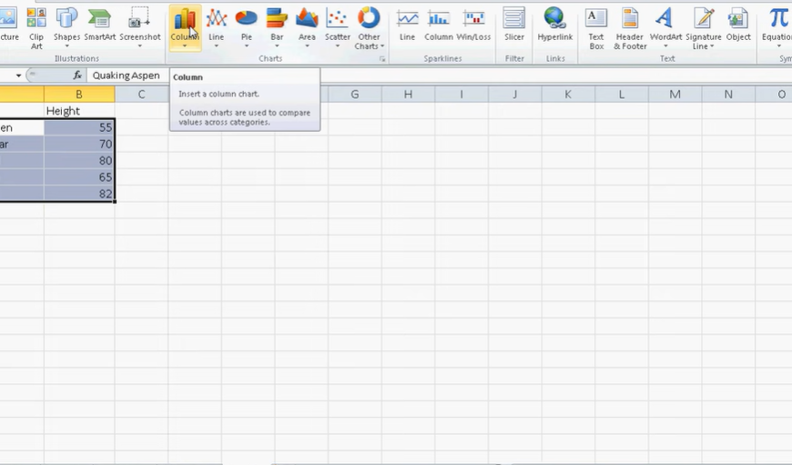 Excel makes it easy to create a bar chart. You can insert a bar chart into your spreadsheet with just a few clicks. The first step is selecting the data you want to use for the chart. Then, click the "Insert" tab on the Excel ribbon, and click "Bar." A drop-down menu will appear, and you can select the type of bar chart that you want to insert. Excel will then create the chart using your data.