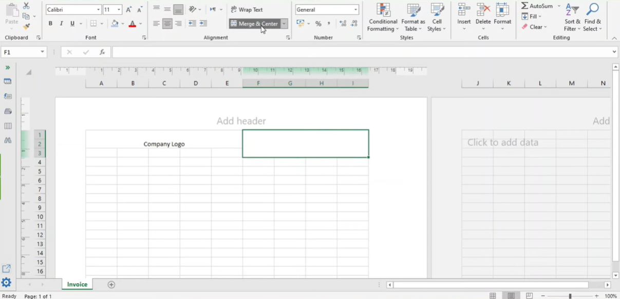 Blank Invoice Excel Template
