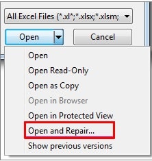 3-Repair Corrupt Excel Workbook