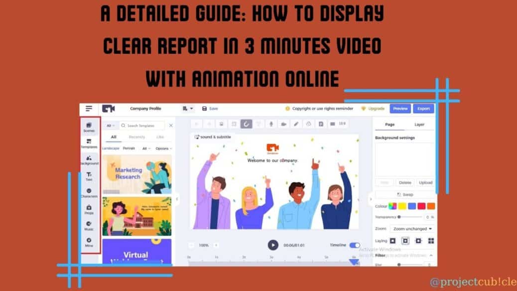 Display Clear Report with Online Animation Maker - projectcubicle
