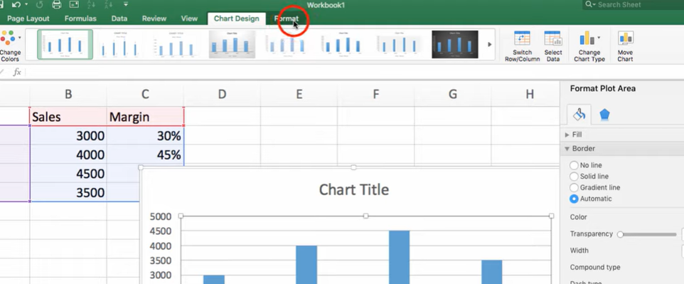 Combo Chart Excel