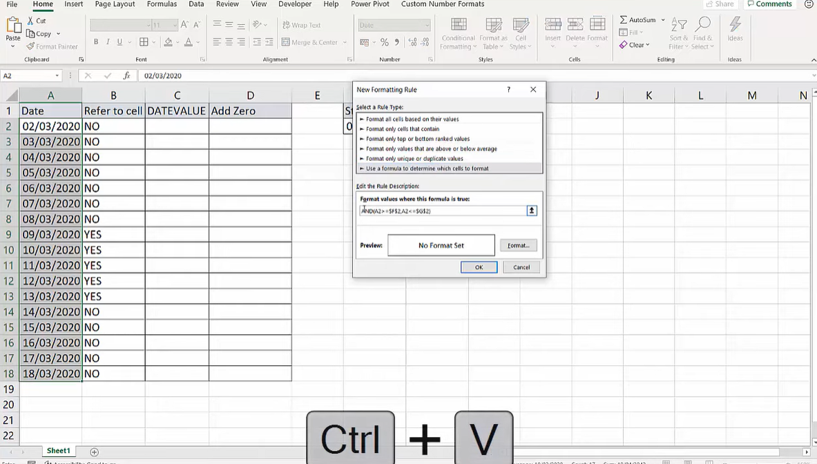 Compare Dates in Excel