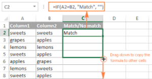 Excel Compare Two Columns For Matches