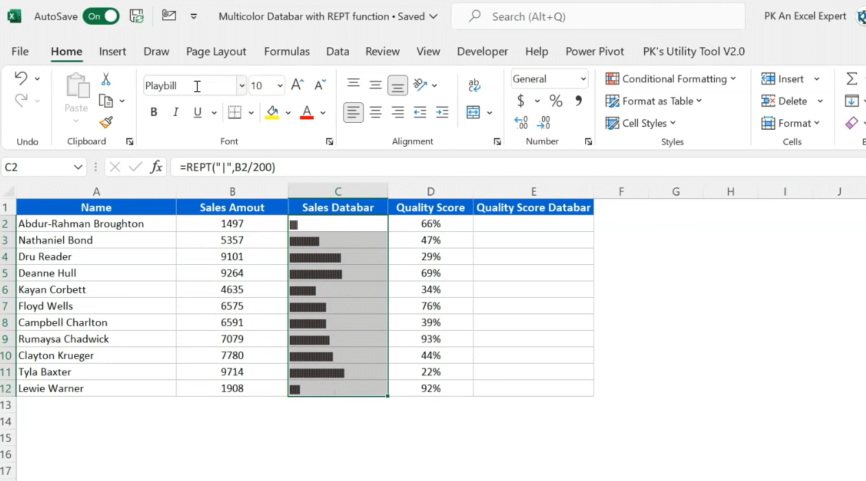 Using Data Bars in Excel