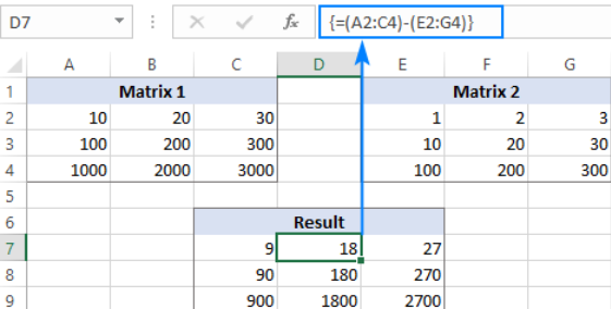 Excel Subtraction Formula