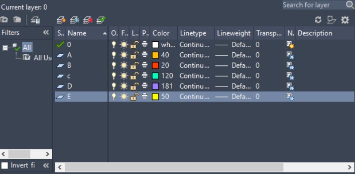 AutoCAD "Layer" feature