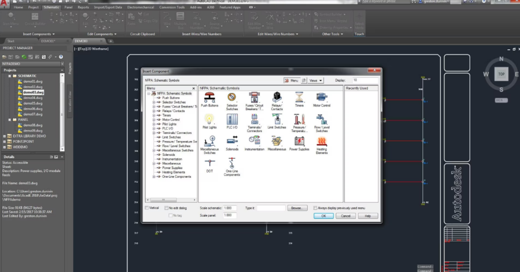 AutoCAD Electrical interface