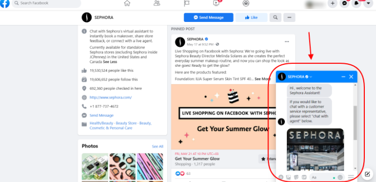Screenshot Taken On The Official Sephora Facebook Page