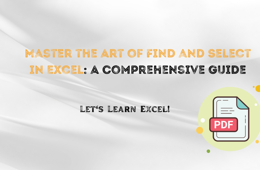 Find and Select in Excel