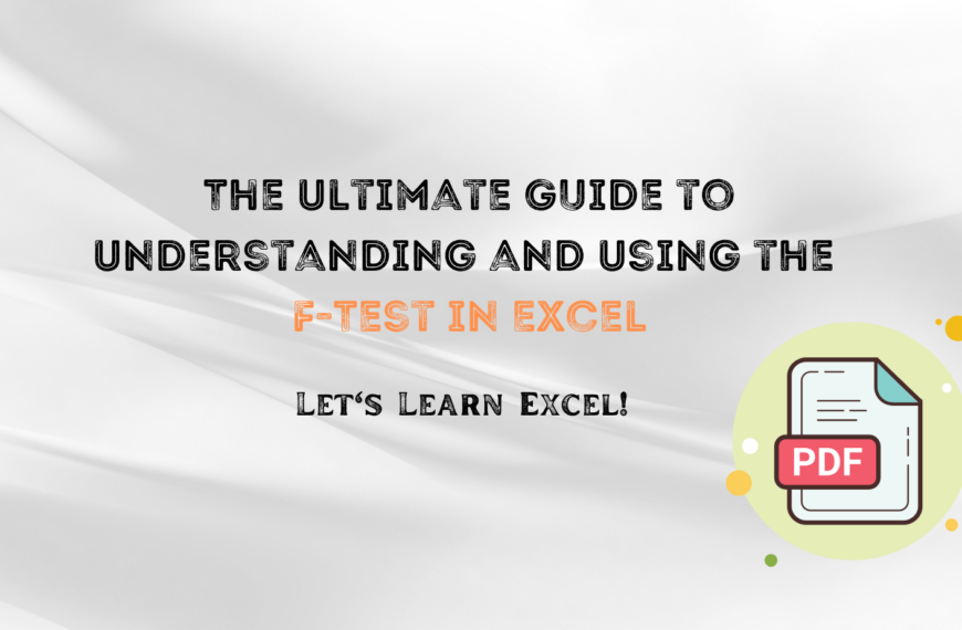 F-Test in Excel