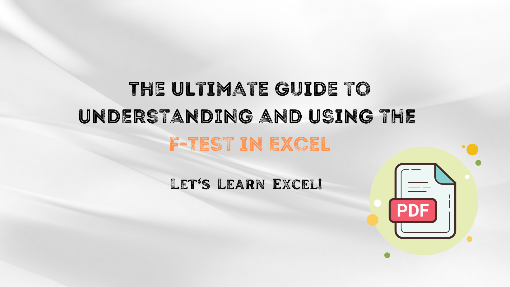 F-Test In Excel