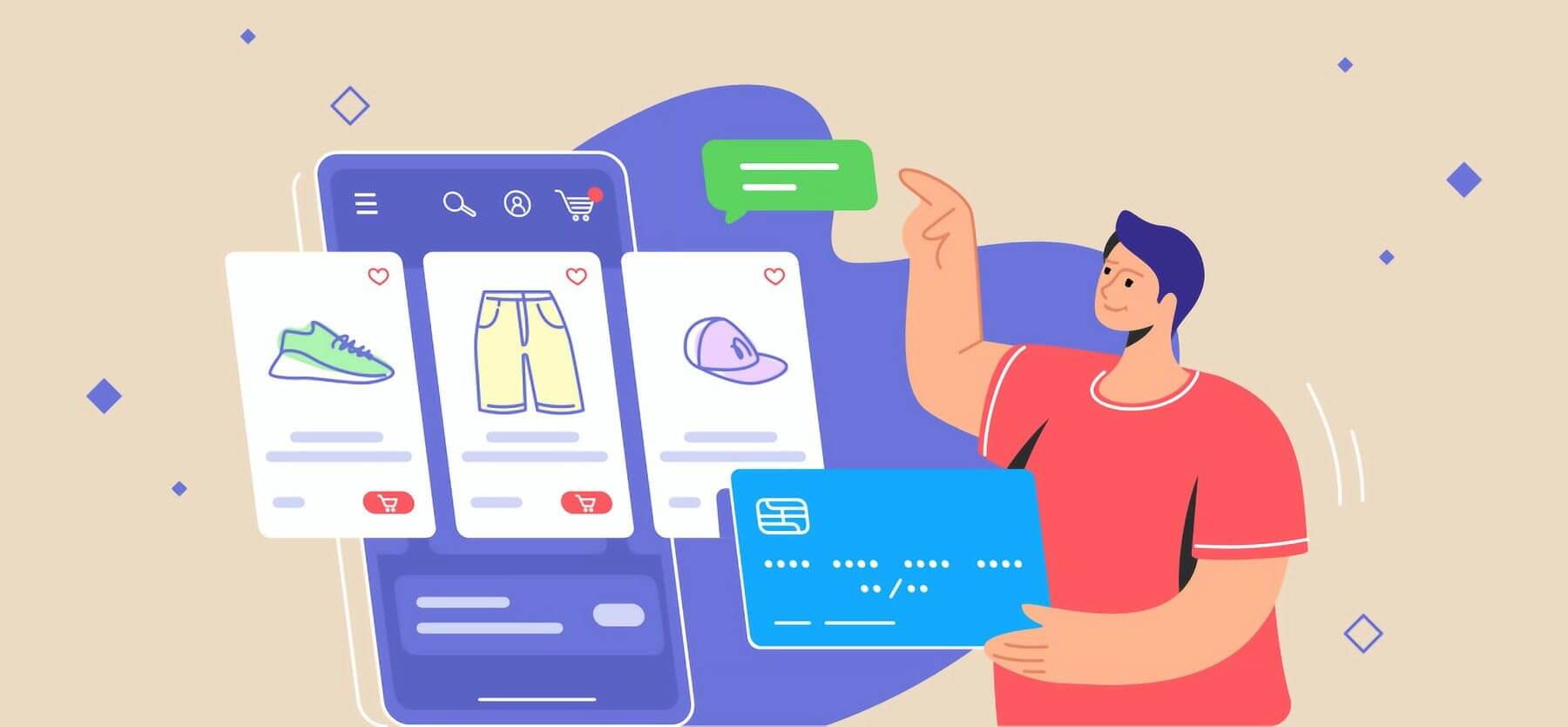 Illustration Of Selling Products Online Payment